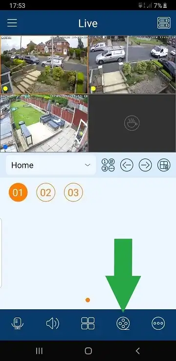 Playback icon in the CCTV app